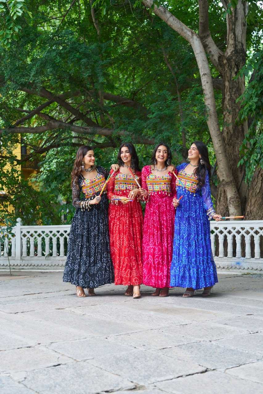 Ynf Faux Georgette KESH489 1195 Gowns Festive Collections Wholesale Printed Gowns Georgette Gown Full Sleeve Gowns Manufacturer