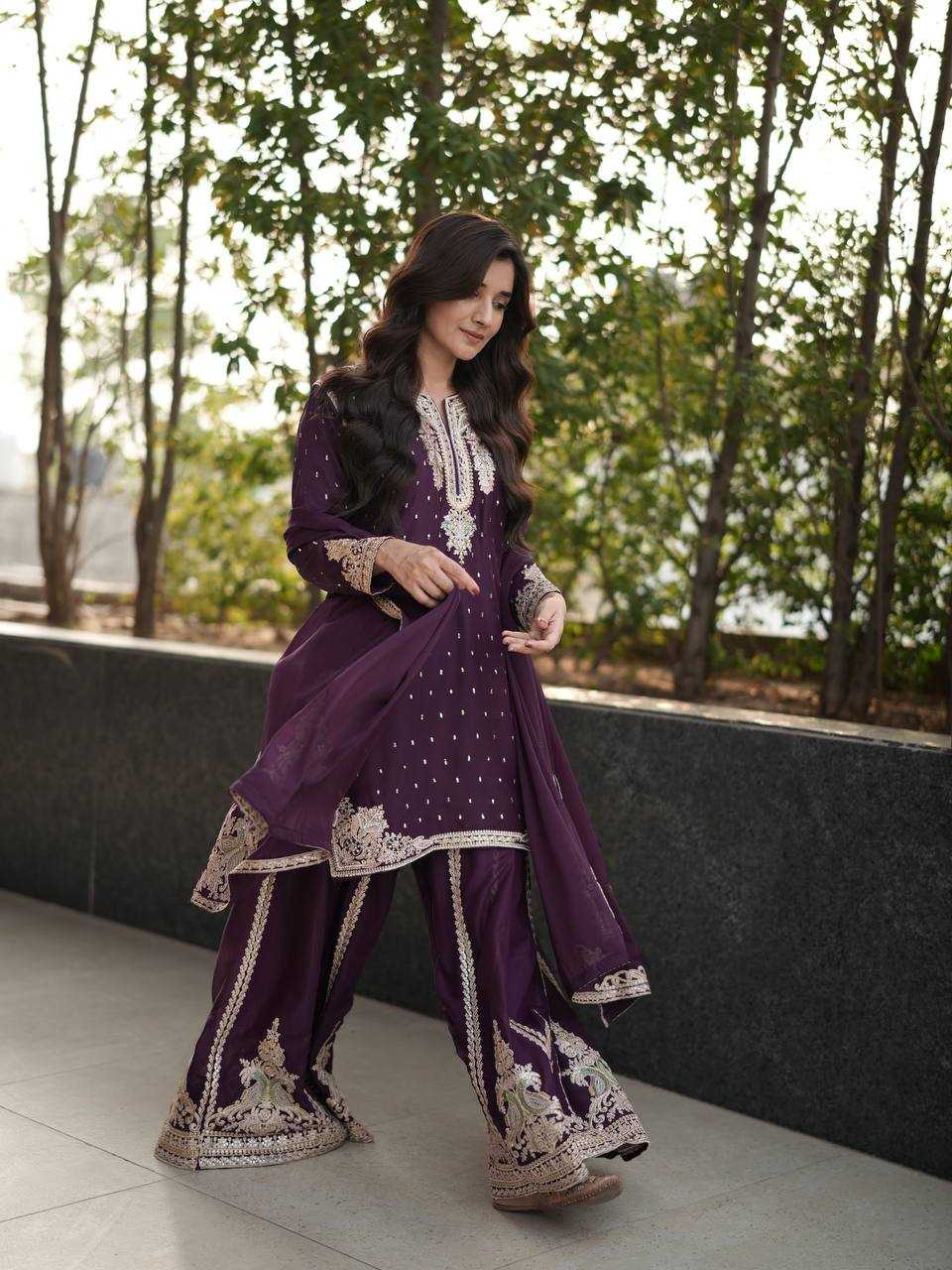Ynf Faux Georgette KESH490 663 Suits & Dresses Wholesale Ladies Suits Embroidery Suits Palazzo Suit Party wear suits Manufacturer