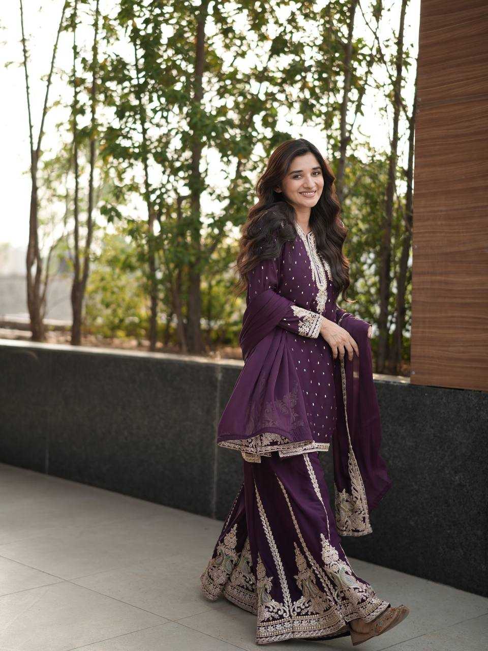 Ynf Faux Georgette KESH490 663 Suits & Dresses Wholesale Ladies Suits Embroidery Suits Palazzo Suit Party wear suits Manufacturer