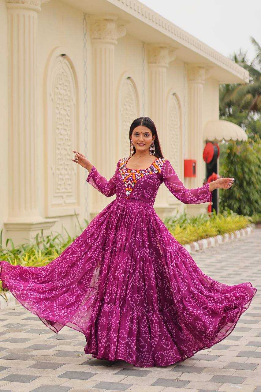 Ynf Faux Georgette KESH498 119 Gowns Festive Collections Wholesale Printed Gowns Fancy Gowns Anarkali Gown Long Gowns Navratri Chaniya Choli Manufacturer