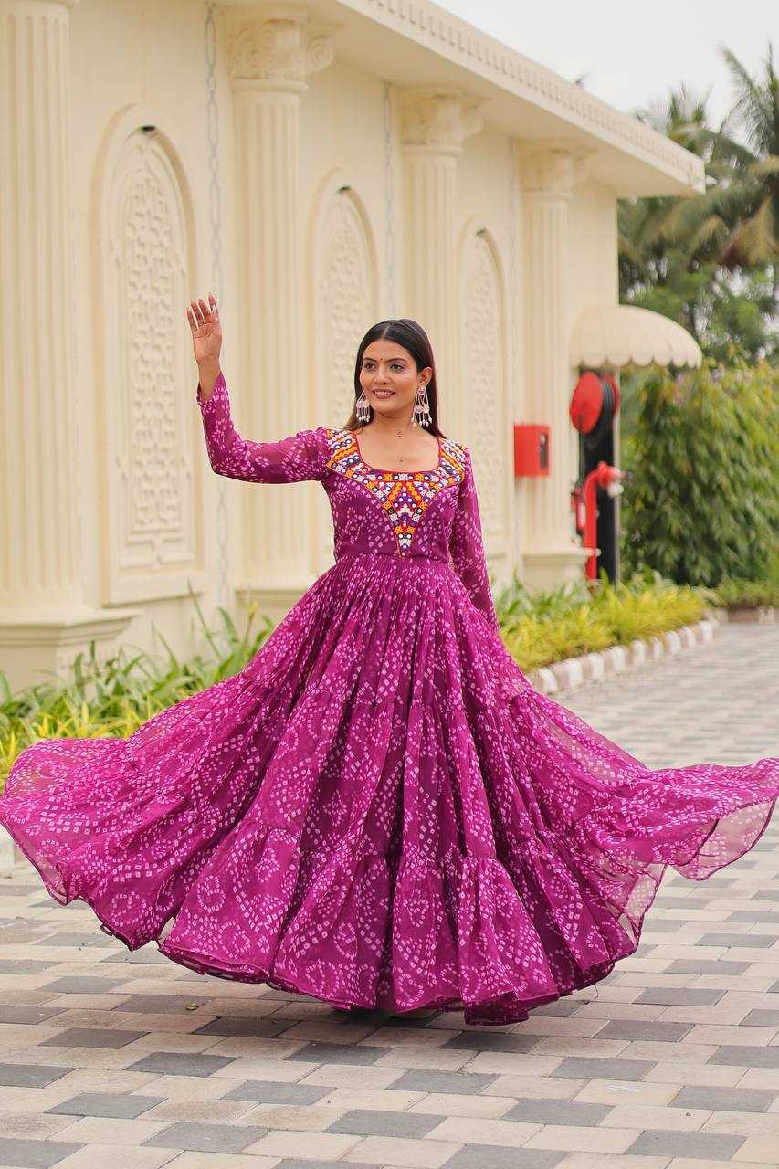Ynf Faux Georgette KESH498 119 Gowns Festive Collections Wholesale Printed Gowns Fancy Gowns Anarkali Gown Long Gowns Navratri Chaniya Choli Manufacturer