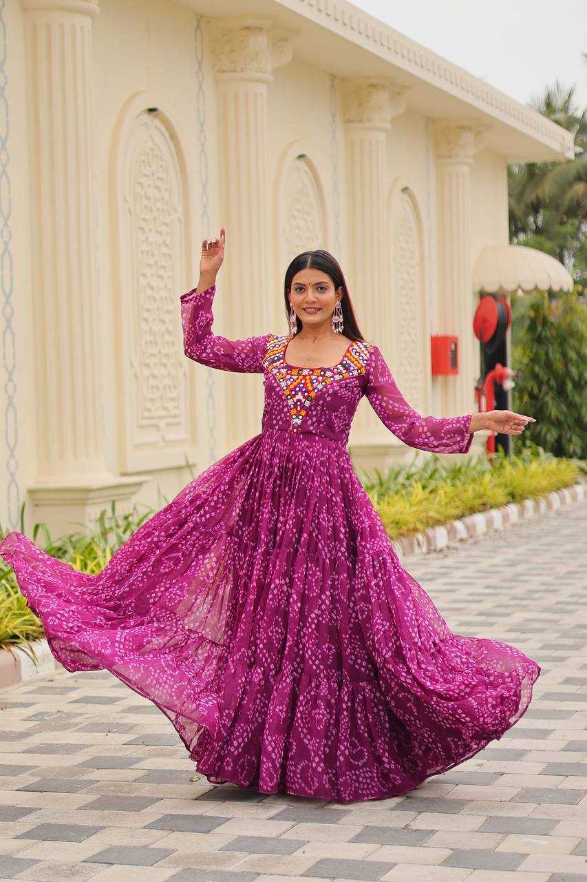 Ynf Faux Georgette KESH498 119 Gowns Festive Collections Wholesale Printed Gowns Fancy Gowns Anarkali Gown Long Gowns Navratri Chaniya Choli Manufacturer
