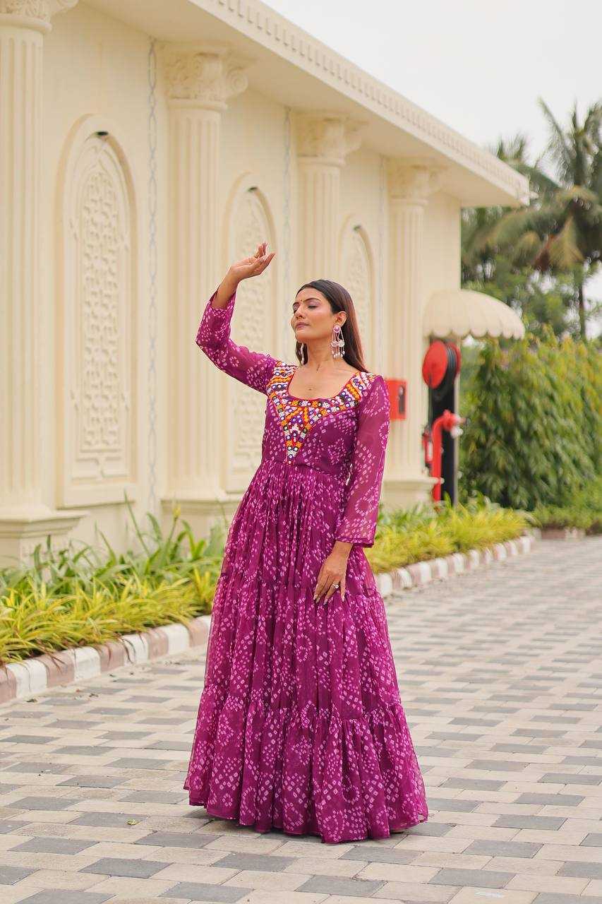 Ynf Faux Georgette KESH498 119 Gowns Festive Collections Wholesale Printed Gowns Fancy Gowns Anarkali Gown Long Gowns Navratri Chaniya Choli Manufacturer