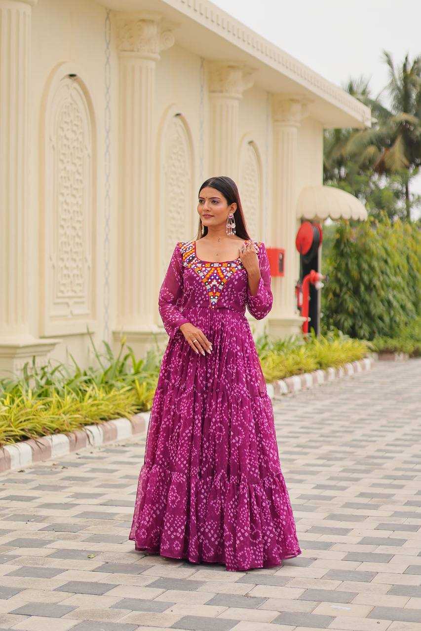Ynf Faux Georgette KESH498 119 Gowns Festive Collections Wholesale Printed Gowns Fancy Gowns Anarkali Gown Long Gowns Navratri Chaniya Choli Manufacturer