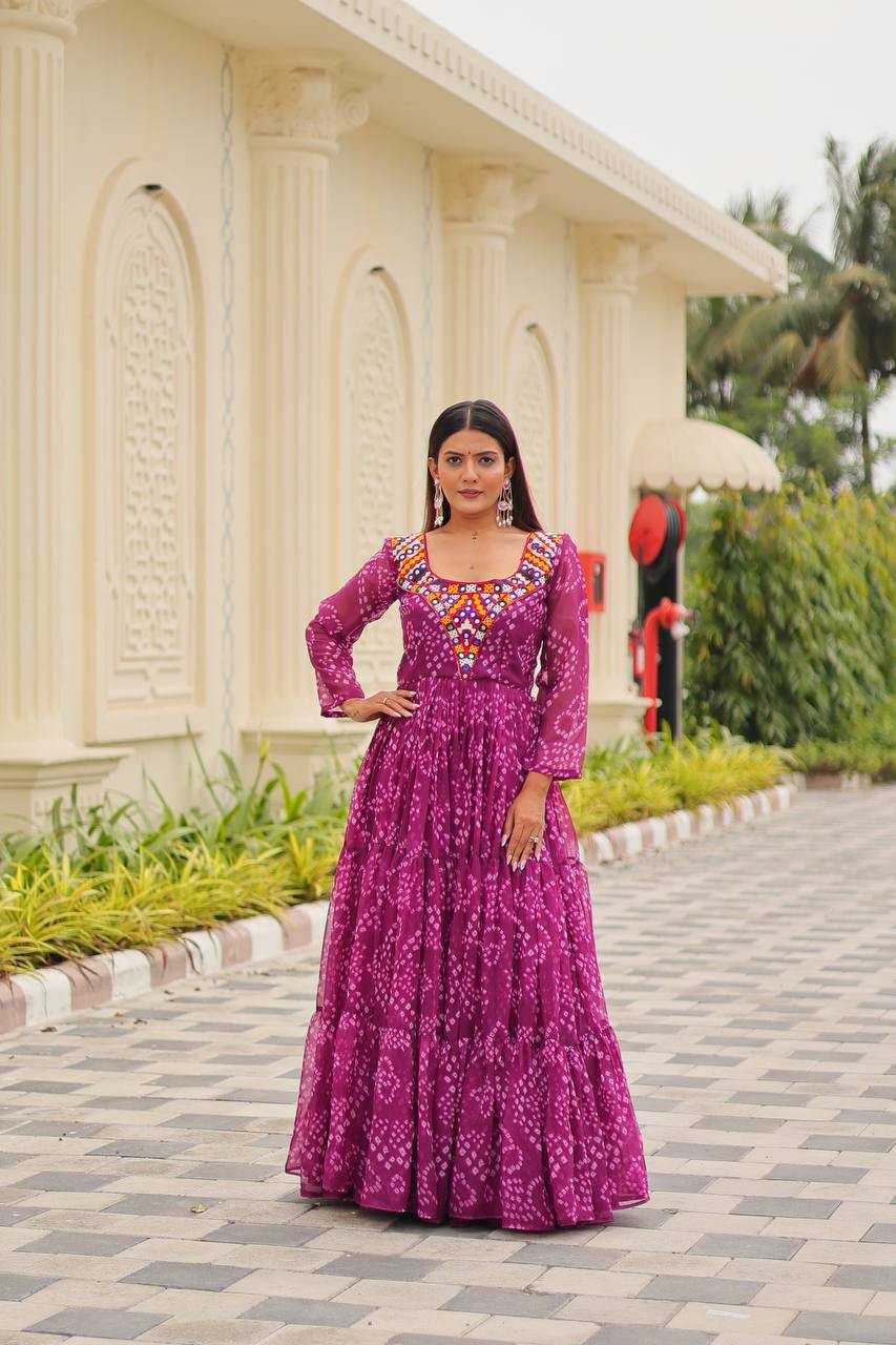 Ynf Faux Georgette KESH498 119 Gowns Festive Collections Wholesale Printed Gowns Fancy Gowns Anarkali Gown Long Gowns Navratri Chaniya Choli Manufacturer