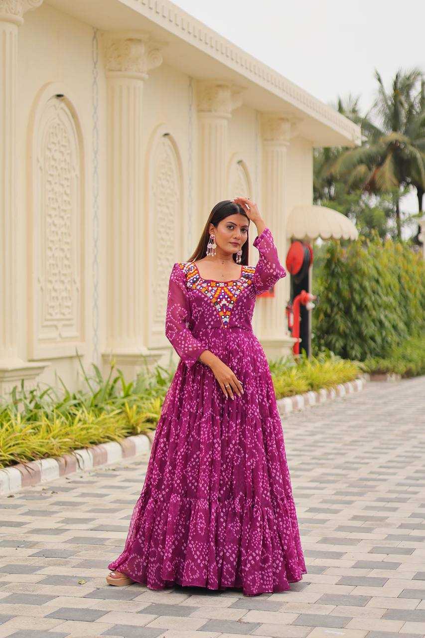 Ynf Faux Georgette KESH498 119 Gowns Festive Collections Wholesale Printed Gowns Fancy Gowns Anarkali Gown Long Gowns Navratri Chaniya Choli Manufacturer