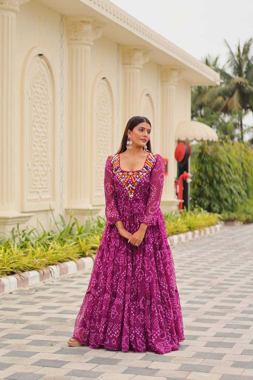 Ynf Faux Georgette KESH498 119 Gowns Festive Collections Wholesale Printed Gowns Fancy Gowns Anarkali Gown Long Gowns Navratri Chaniya Choli Manufacturer
