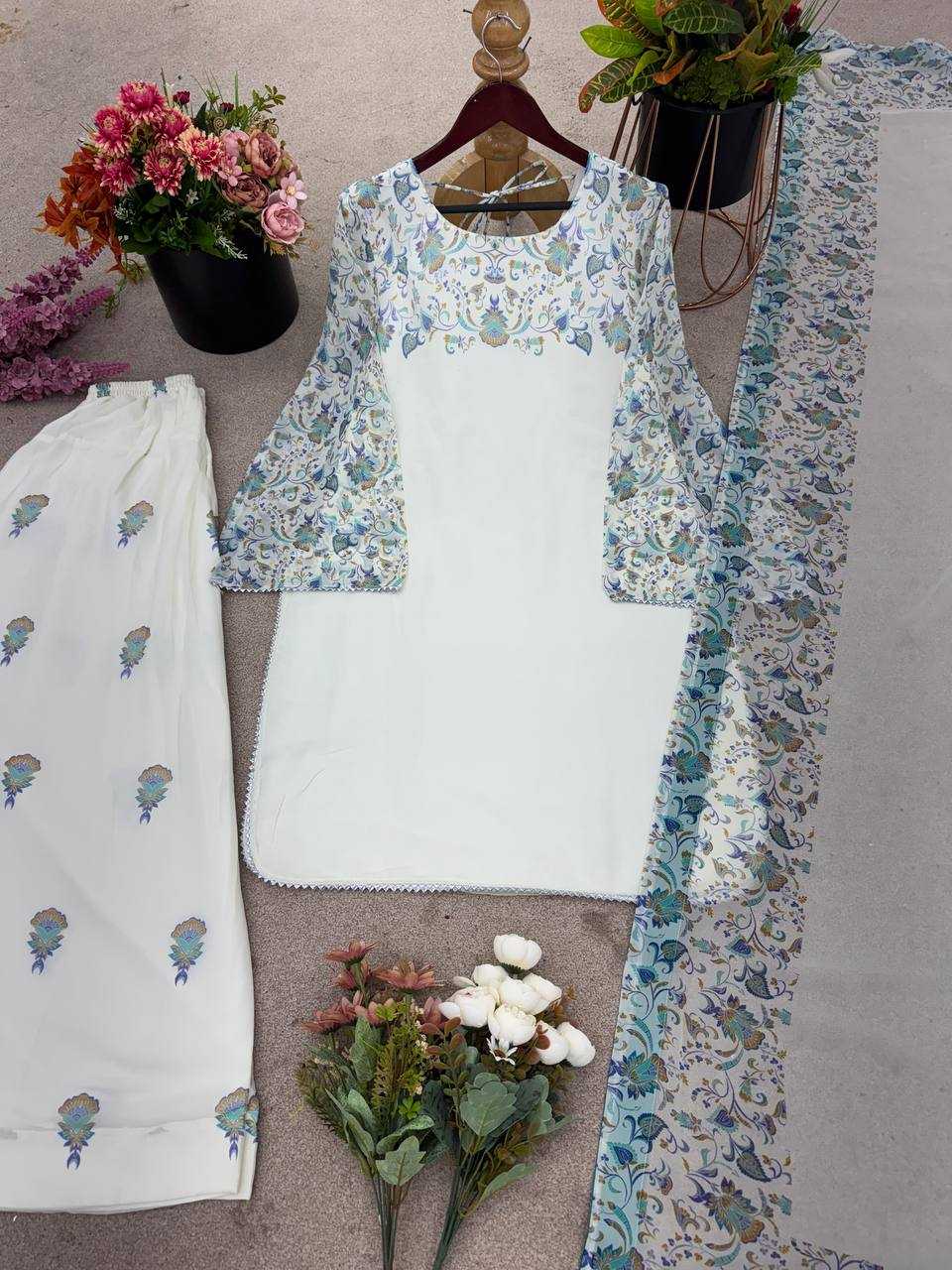 Ynf Faux Georgette KESH499 015 Suits & Dresses Wedding Collections Festive Collections Wholesale Printed Suits Georgette Suit Designer Suits Manufacturer