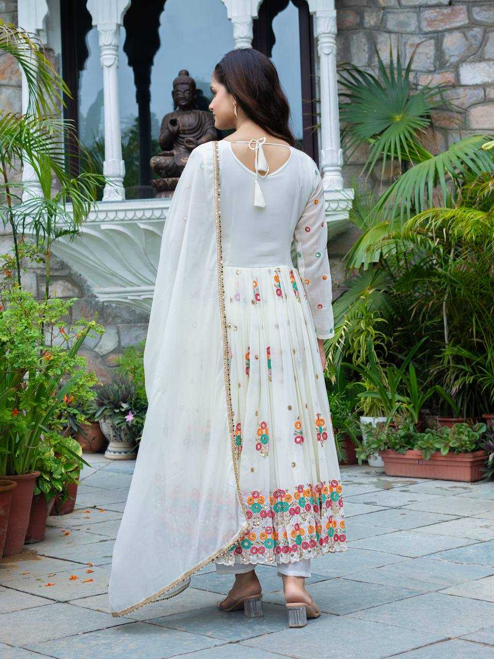 Ynf Faux Georgette KESH499 016 Gowns Wholesale Printed Gowns Embroidery Gowns Designer Gowns Manufacturer