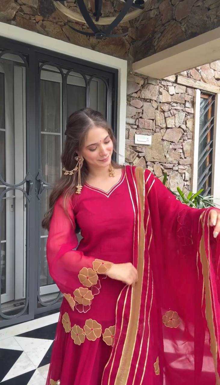 Ynf Faux Georgette KESH499 017 Suits & Dresses Wedding Collections Festive Collections Wholesale Sharara Salwar Suits Embroidery Suits Georgette Suit Manufacturer