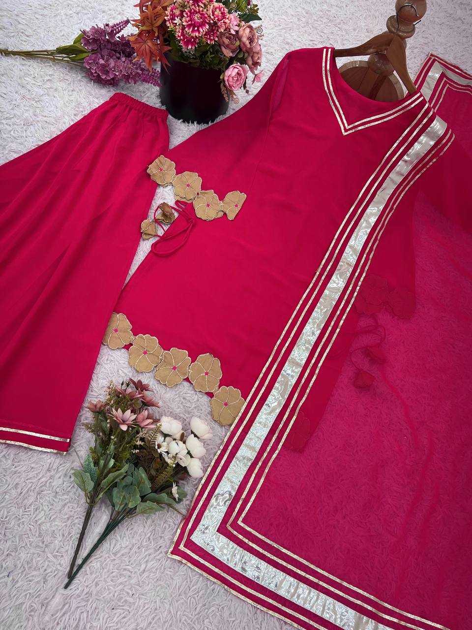 Ynf Faux Georgette KESH499 017 Suits & Dresses Wedding Collections Festive Collections Wholesale Sharara Salwar Suits Embroidery Suits Georgette Suit Manufacturer