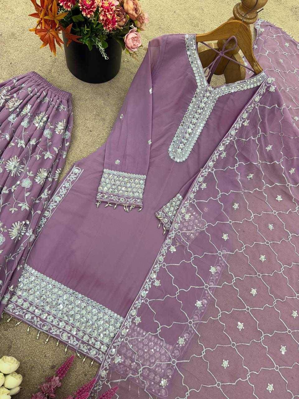 Ynf Faux Georgette KESH499 019 Suits & Dresses Wholesale Palazzo Suit Georgette Suit Manufacturer