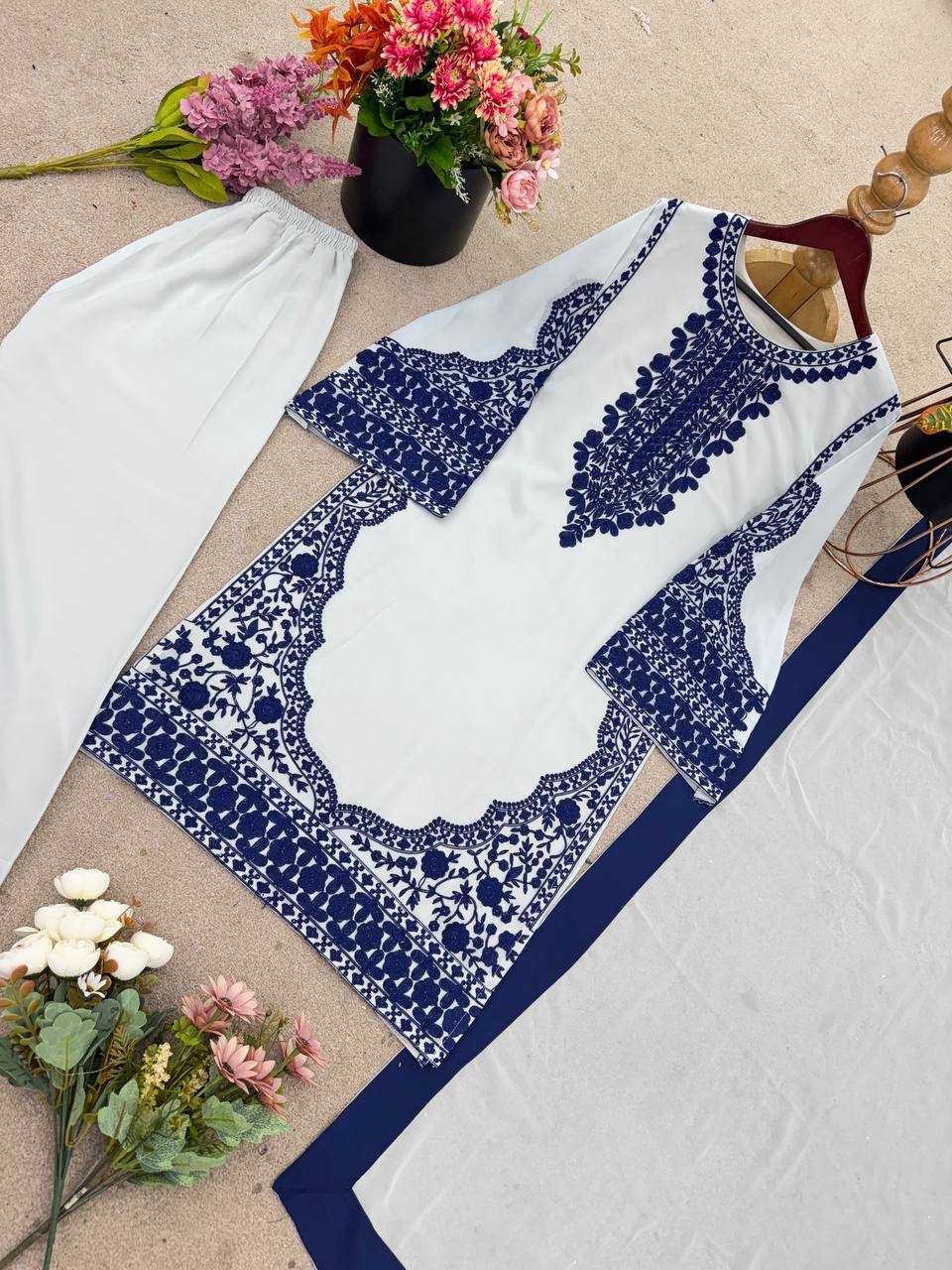 Ynf Faux Georgette KESH499 020 Suits & Dresses Wholesale Palazzo Suit Ladies Salwar Suits Manufacturer