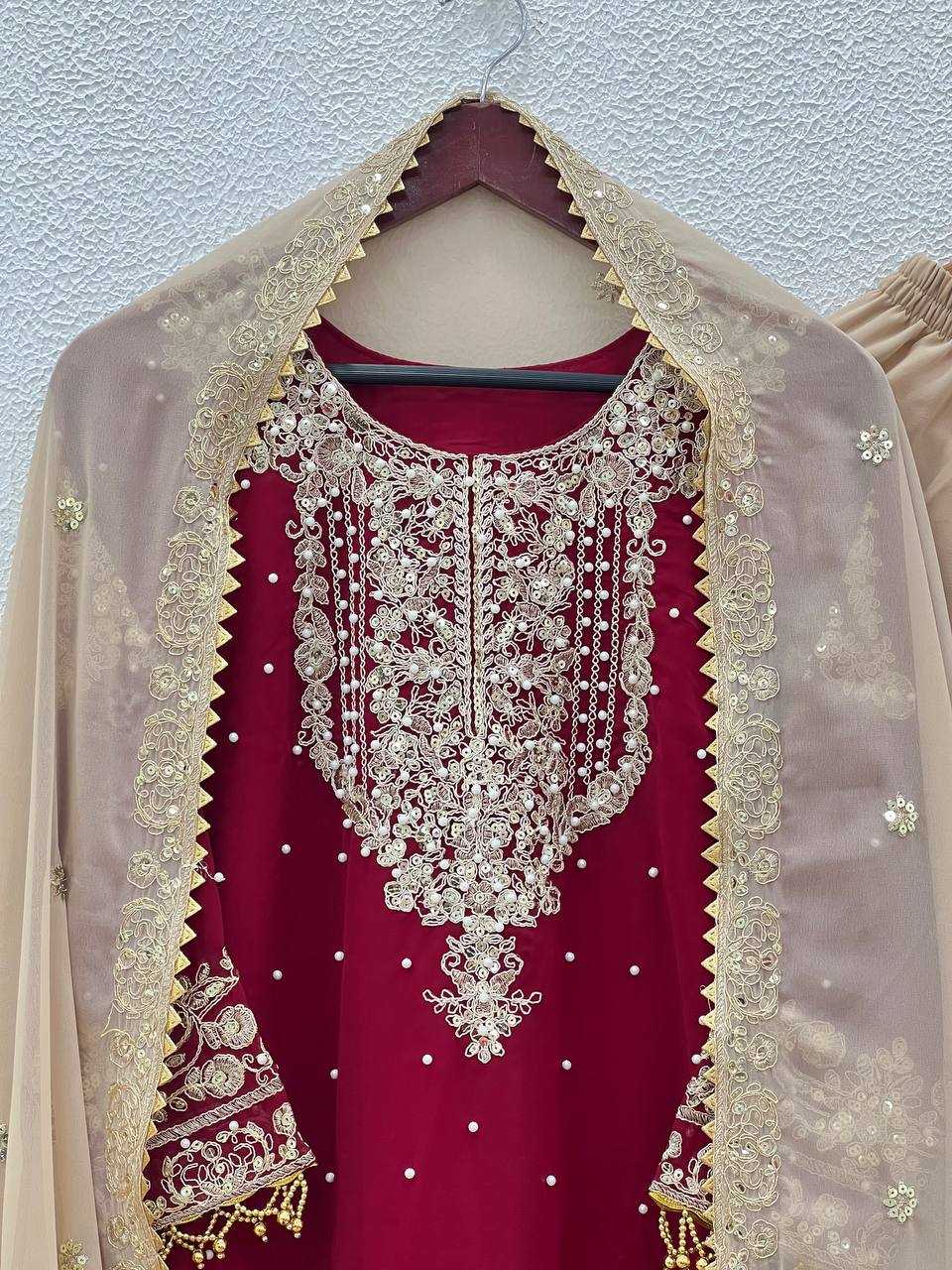 Ynf Faux Georgette KESH499 1676 Suits & Dresses Wedding Collections Plus Size Collections Wholesale Palazzo Suit Georgette Suit Wedding Outfits Manufacturer
