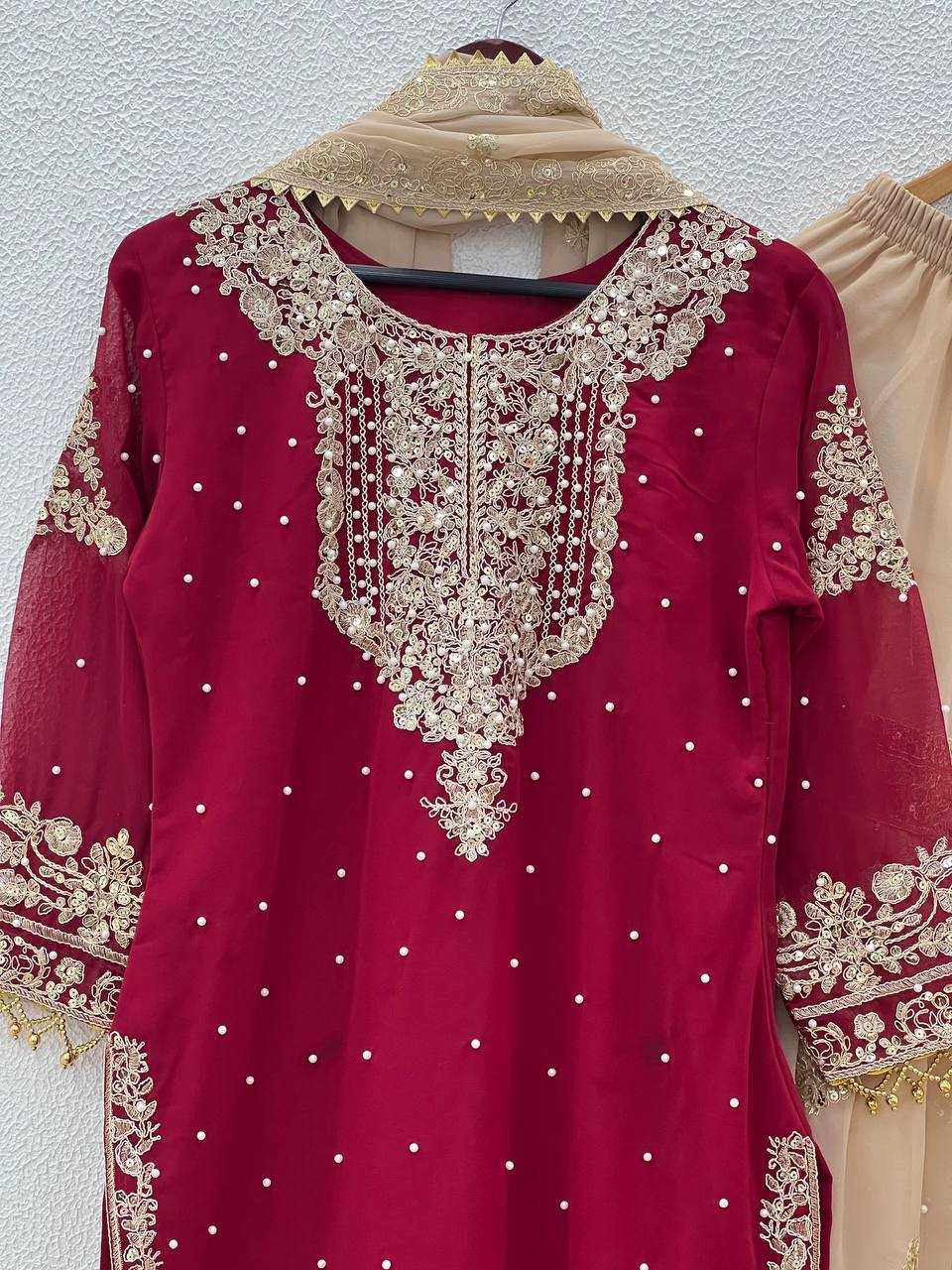 Ynf Faux Georgette KESH499 1676 Suits & Dresses Wedding Collections Plus Size Collections Wholesale Palazzo Suit Georgette Suit Wedding Outfits Manufacturer