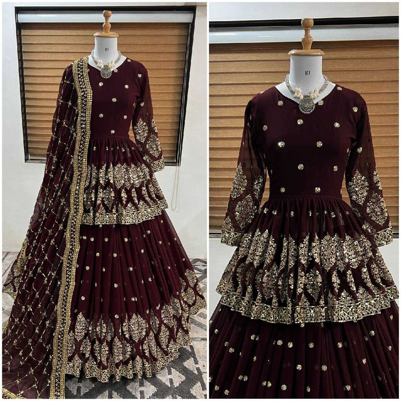 Ynf Faux Georgette KESH499 258 Lehengas Wholesale Fancy Lehenga Embroidered Lehenga Sequins Lehenga Manufacturer