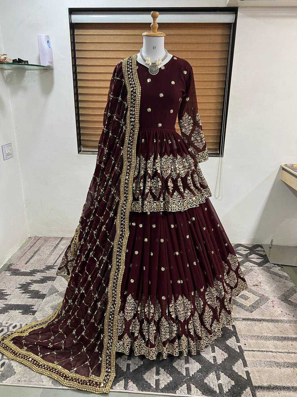 Ynf Faux Georgette KESH499 258 Lehengas Wholesale Fancy Lehenga Embroidered Lehenga Sequins Lehenga Manufacturer