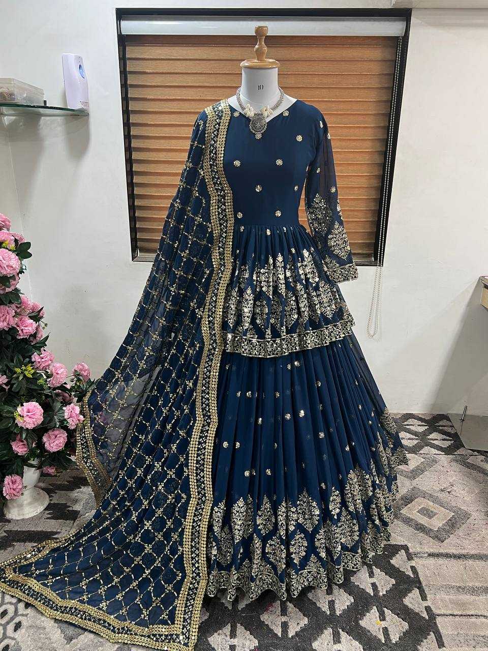 Ynf Faux Georgette KESH499 258 Lehengas Wholesale Fancy Lehenga Embroidered Lehenga Sequins Lehenga Manufacturer