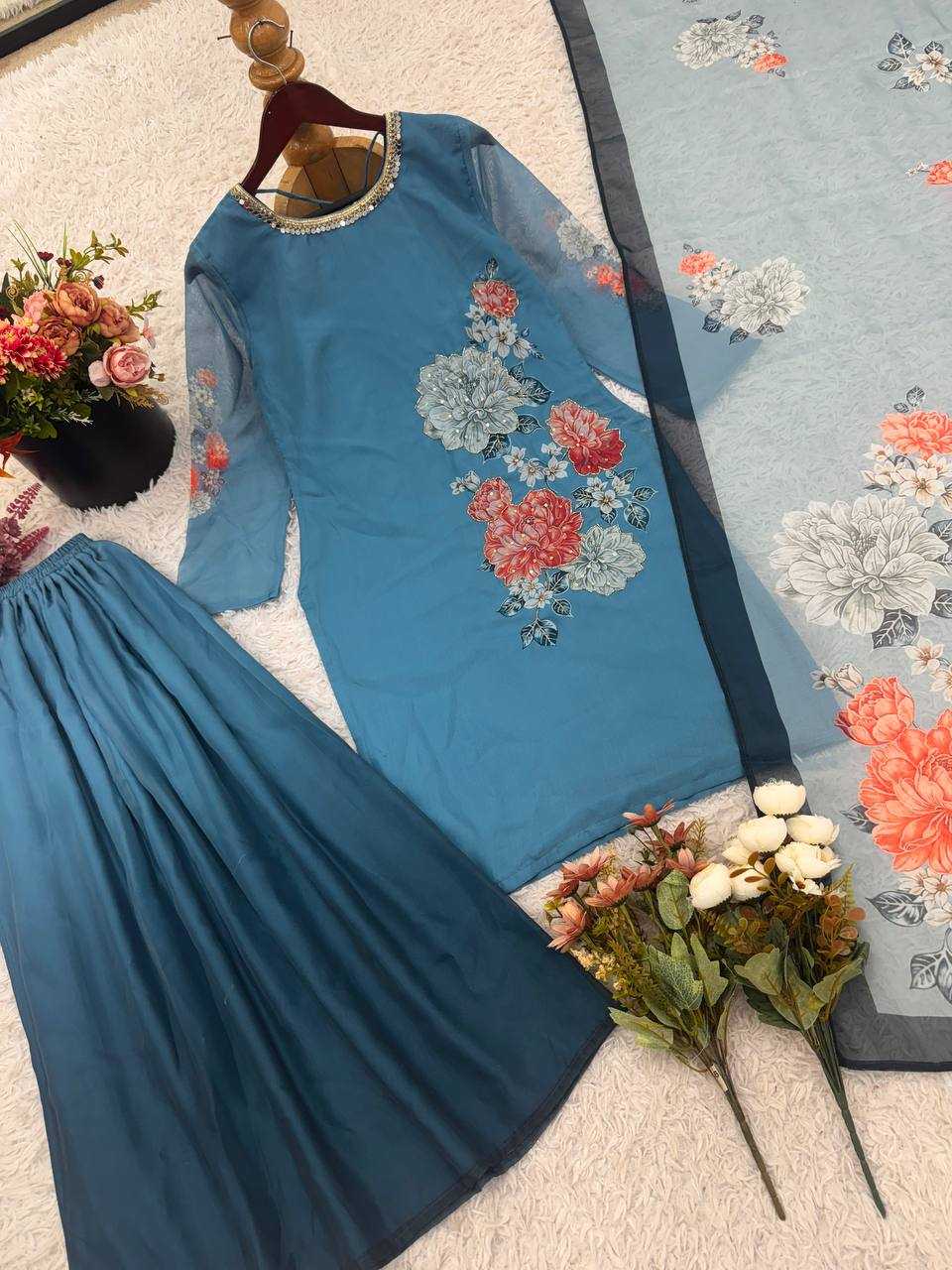 Ynf Faux Georgette KESH499 3132 Suits & Dresses Western Wears Festive Collections Wholesale Sharara Salwar Suits Printed Suits Georgette Suit Manufacturer