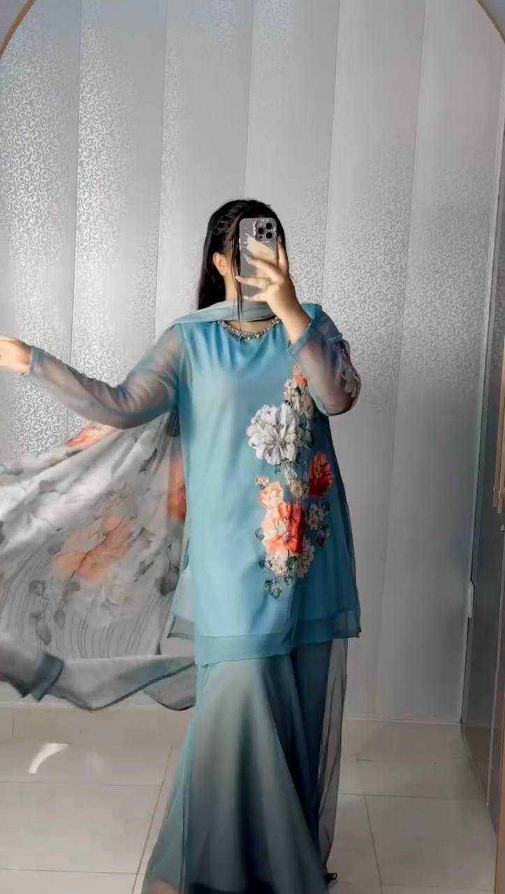 Ynf Faux Georgette KESH499 3132 Suits & Dresses Western Wears Festive Collections Wholesale Sharara Salwar Suits Printed Suits Georgette Suit Manufacturer