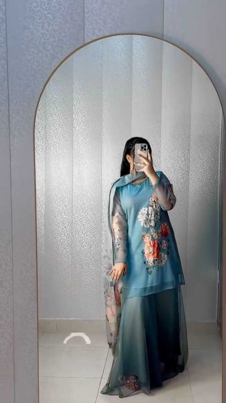 Ynf Faux Georgette KESH499 3132 Suits & Dresses Western Wears Festive Collections Wholesale Sharara Salwar Suits Printed Suits Georgette Suit Manufacturer