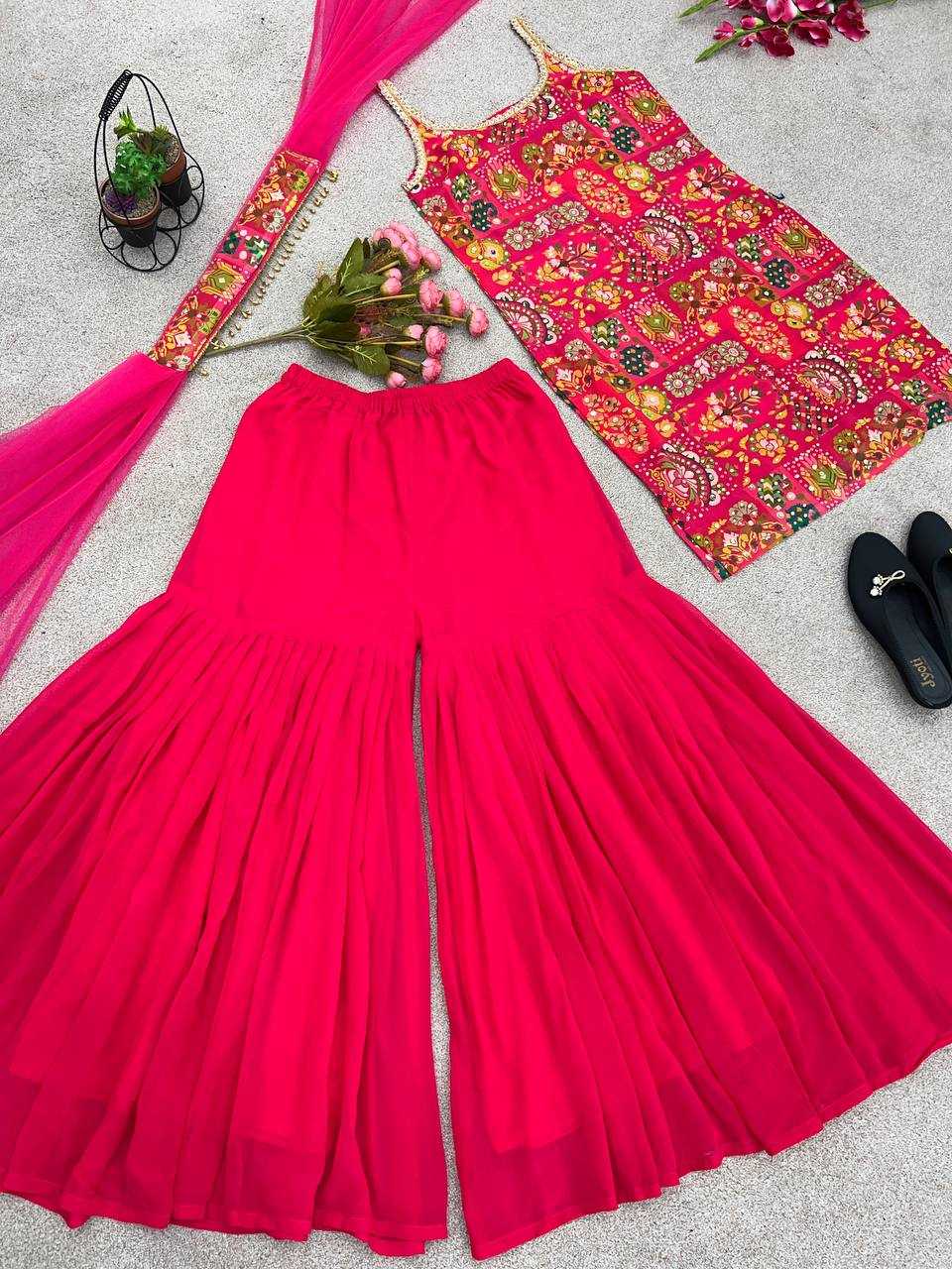 Ynf Faux Georgette KESH499 443 Suits & Dresses Wholesale Sharara Salwar Suits Printed Suits Georgette Suit Manufacturer