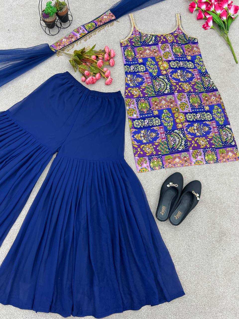 Ynf Faux Georgette KESH499 443 Suits & Dresses Wholesale Sharara Salwar Suits Printed Suits Georgette Suit Manufacturer
