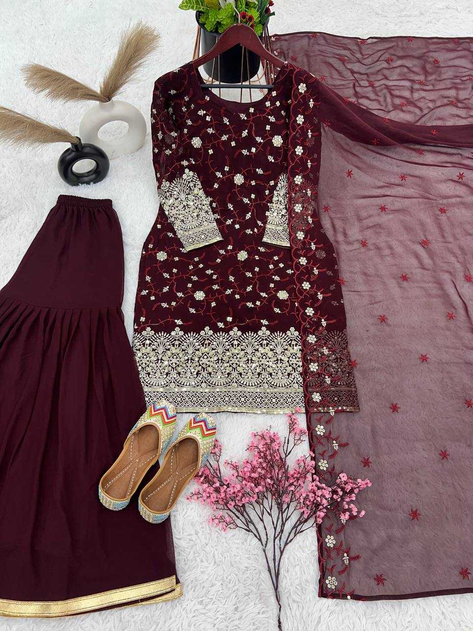 Ynf Faux Georgette KESH499 470 Suits & Dresses Wholesale Palazzo Suit Georgette Suit Designer Suits Manufacturer