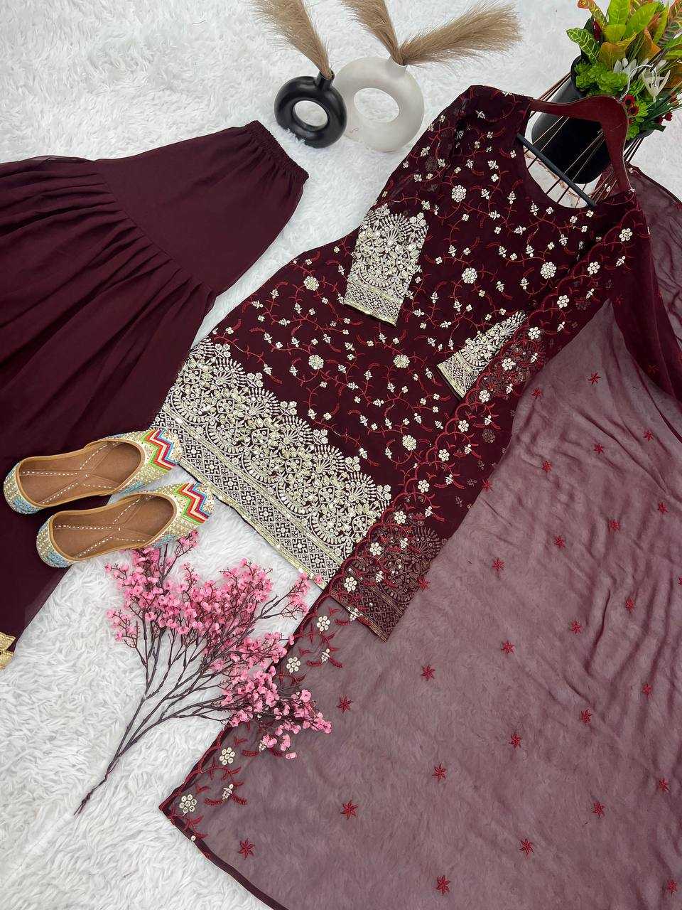 Ynf Faux Georgette KESH499 470 Suits & Dresses Wholesale Palazzo Suit Georgette Suit Designer Suits Manufacturer