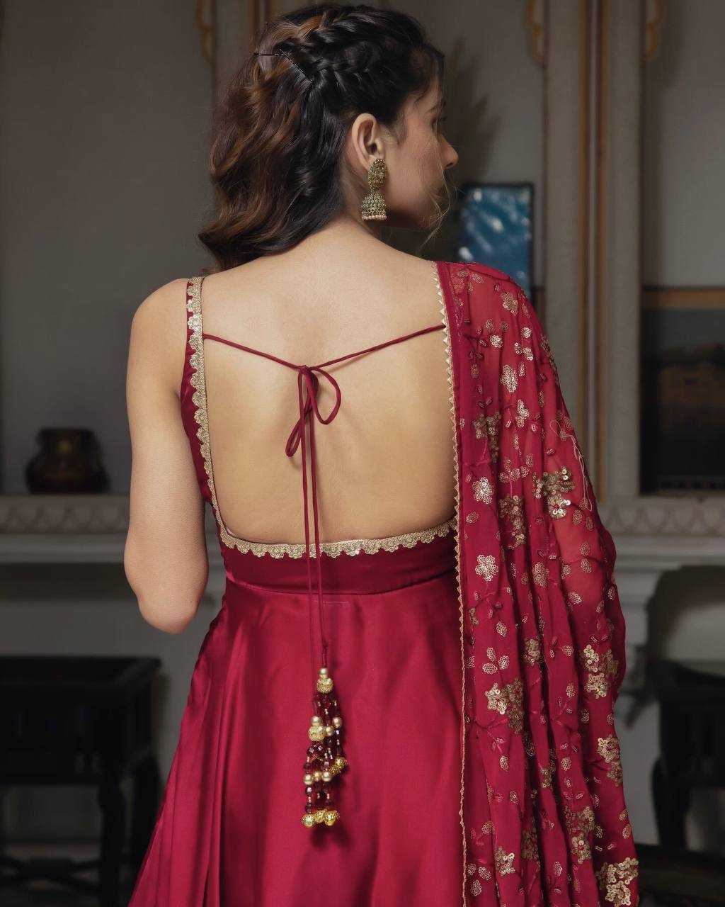 Ynf Faux Georgette KESH499 5128 Gowns Wholesale Printed Gowns Fancy Gowns Embroidery Gowns Anarkali Gown Sleeveless Gowns Sequin Gowns Manufacturer