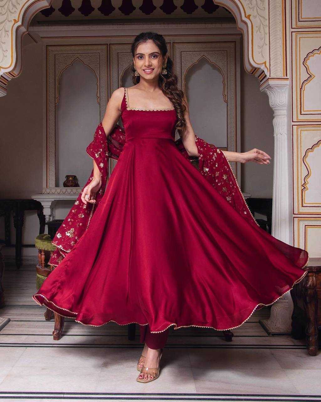Ynf Faux Georgette KESH499 5128 Gowns Wholesale Printed Gowns Fancy Gowns Embroidery Gowns Anarkali Gown Sleeveless Gowns Sequin Gowns Manufacturer