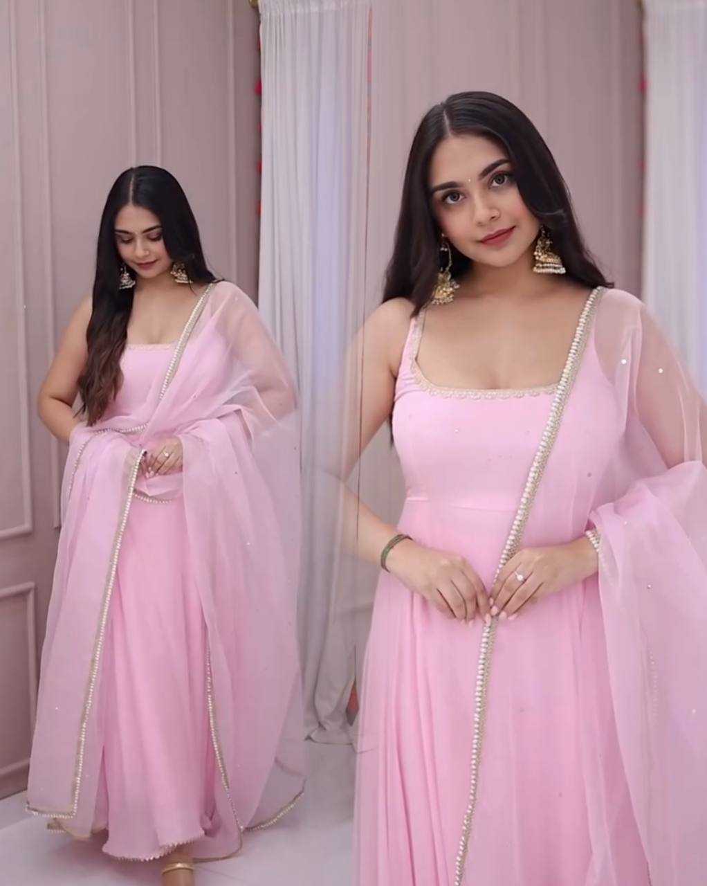 Ynf Faux Georgette KESH499 5291 Gowns Wholesale Fancy Gowns Anarkali Gown Long Gowns Manufacturer