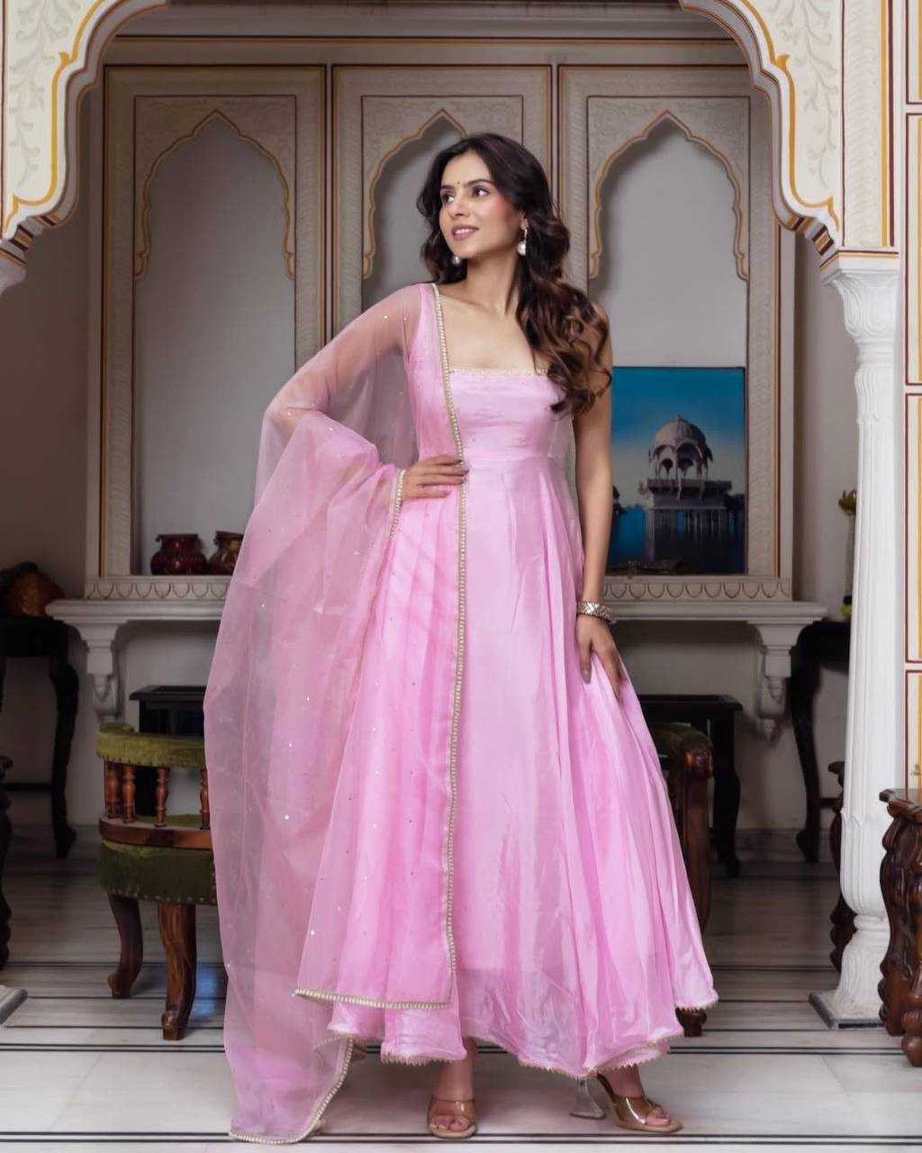 Ynf Faux Georgette KESH499 5291 Gowns Wholesale Fancy Gowns Anarkali Gown Long Gowns Manufacturer