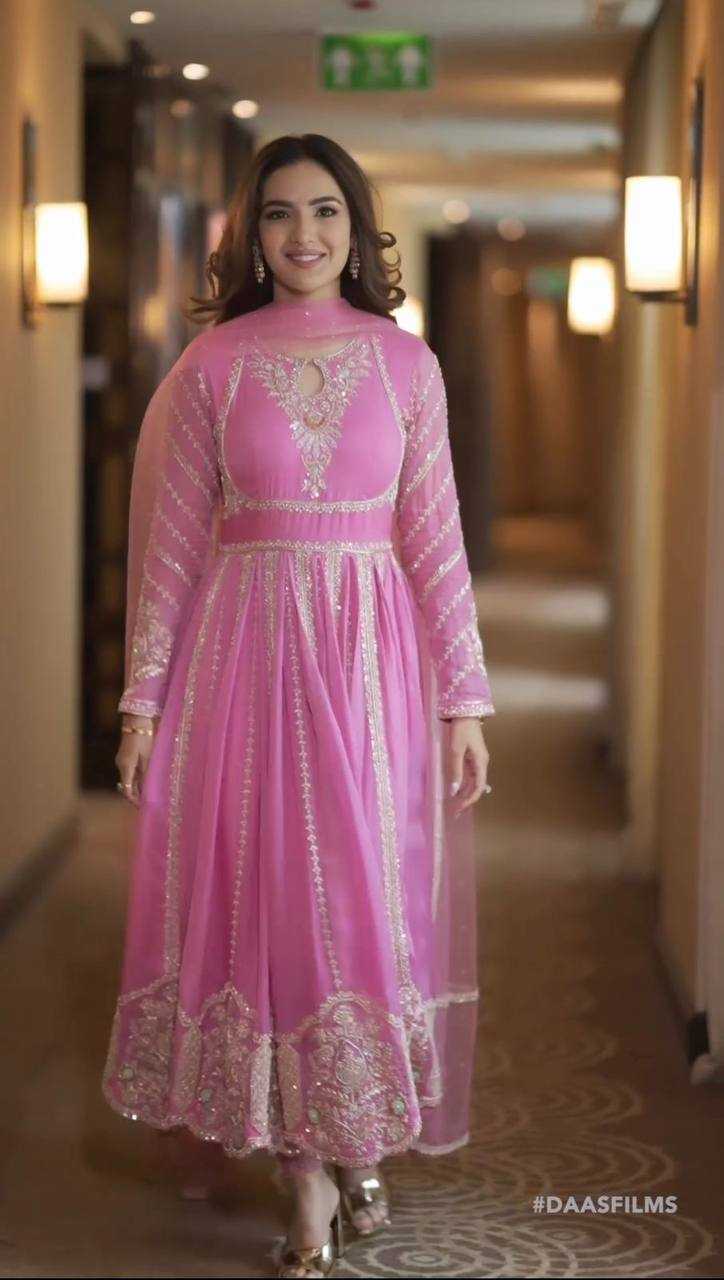 Ynf Faux Georgette KESH499 817 Gowns Wedding Collections Festive Collections Wholesale Embroidery Gowns Party Wear Gowns Designer Gowns Manufacturer