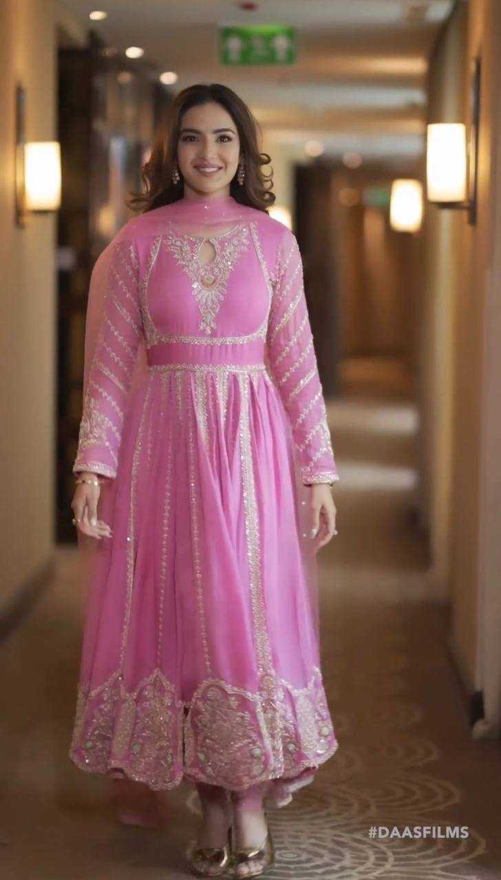 Ynf Faux Georgette KESH499 817 Gowns Wedding Collections Festive Collections Wholesale Embroidery Gowns Party Wear Gowns Designer Gowns Manufacturer
