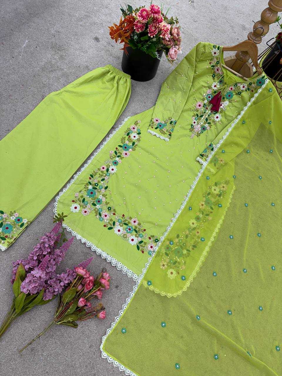 Ynf Faux Georgette KESH499 862 Suits & Dresses Wedding Collections Festive Collections Wholesale Embroidery Suits Georgette Suit Party Wear Dresses Manufacturer