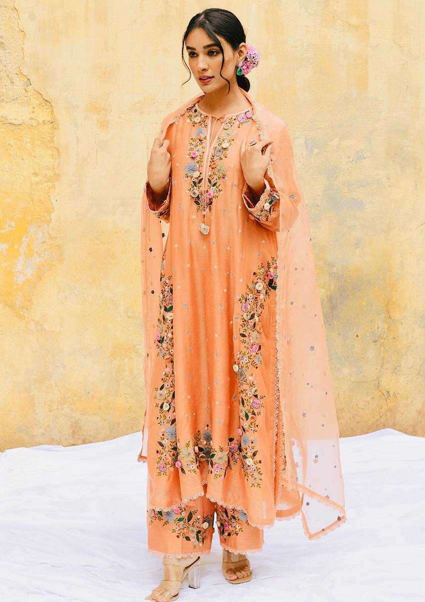Ynf Faux Georgette KESH499 862 Suits & Dresses Wedding Collections Festive Collections Wholesale Embroidery Suits Palazzo Suit Georgette Suit Manufacturer