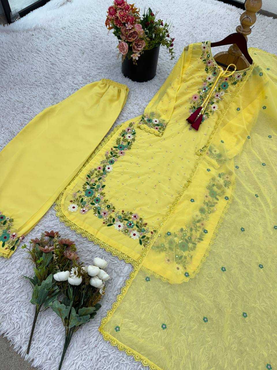 Ynf Faux Georgette KESH499 862 Suits & Dresses Wholesale Palazzo Suit Ladies Salwar Suits Manufacturer