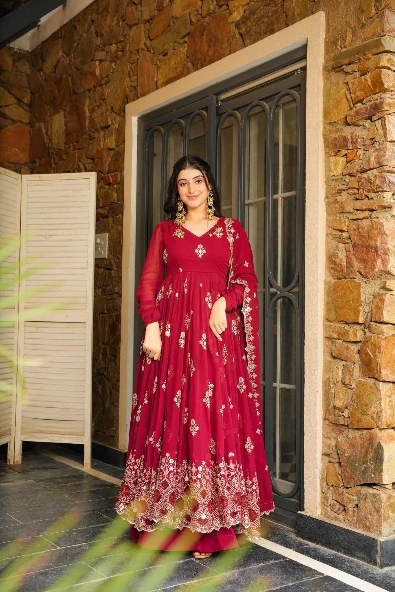 Ynf Faux Georgette KESH499 865 Gowns Wholesale Fancy Gowns Party Gowns Designer Gowns Manufacturer