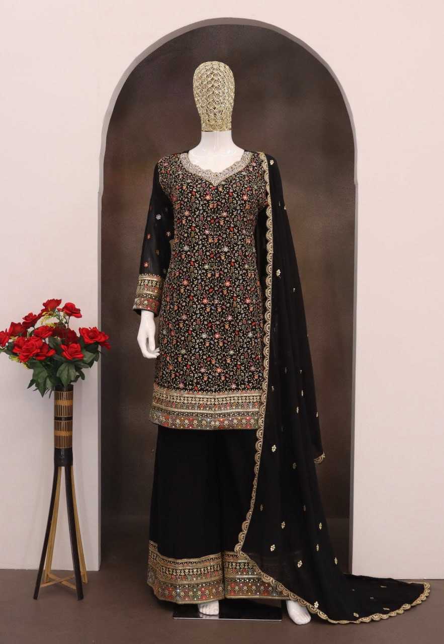 Ynf Faux Georgette KESH504 10009 Suits & Dresses Wedding Collections Festive Collections Wholesale Embroidery Suits Georgette Suit Designer Suits Manufacturer