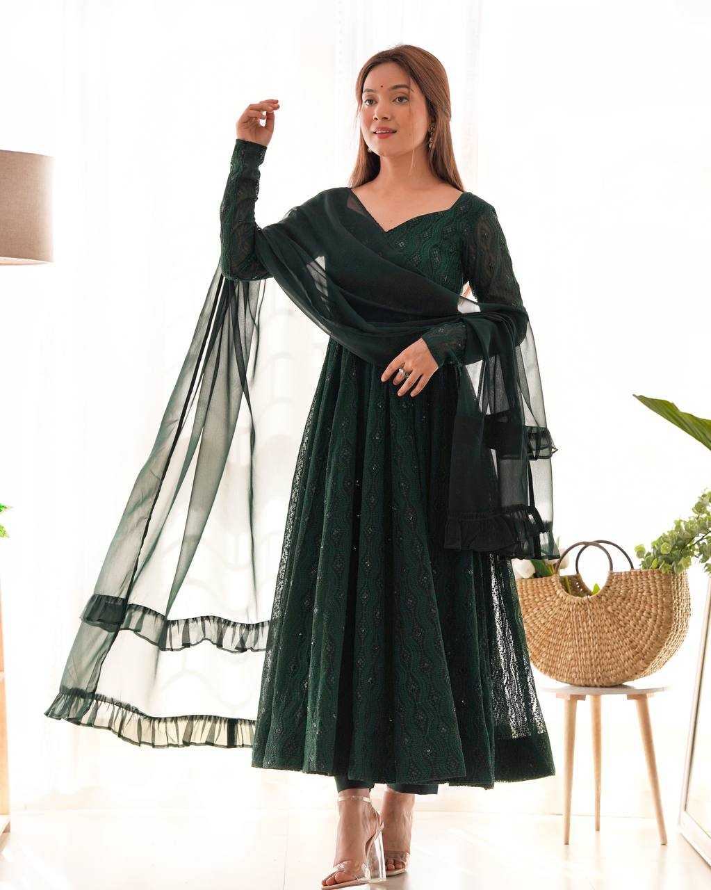 Ynf Faux Georgette KESH504 58 Gowns Wedding Collections Festive Collections Wholesale Anarkali Gown Georgette Gown Sequin Gowns Manufacturer
