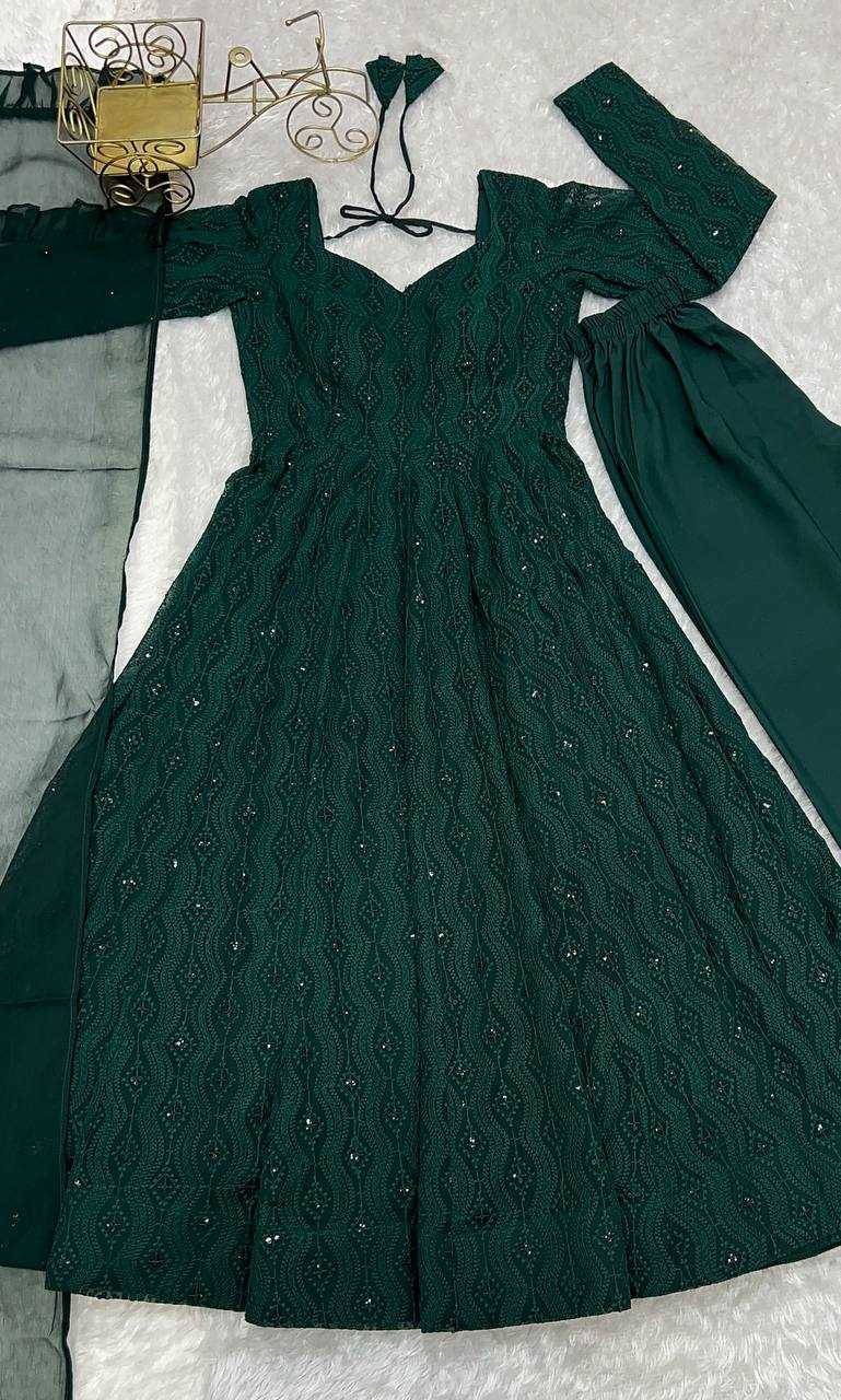 Ynf Faux Georgette KESH504 58 Gowns Wedding Collections Festive Collections Wholesale Anarkali Gown Georgette Gown Sequin Gowns Manufacturer