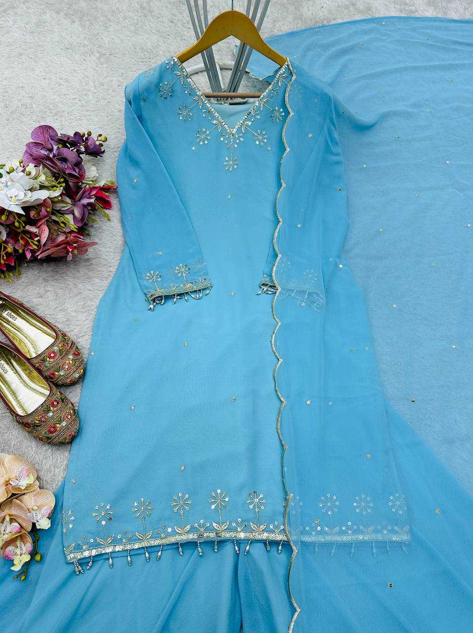 Ynf Faux Georgette KESH506 1204 Suits & Dresses Wholesale Ladies Suits Sharara Salwar Suits Designer Suits Manufacturer