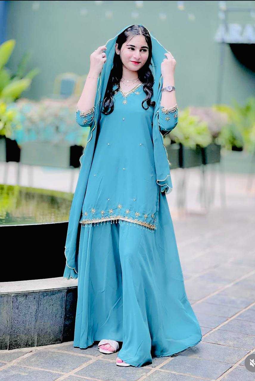 Ynf Faux Georgette KESH506 1204 Suits & Dresses Wholesale Ladies Suits Sharara Salwar Suits Designer Suits Manufacturer