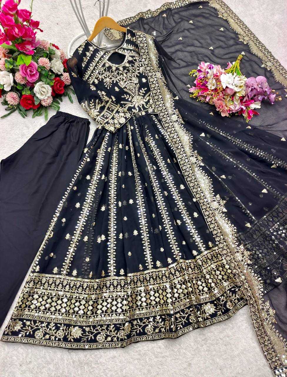 Ynf Faux Georgette KESH506 8028 Gowns Wholesale Fancy Gowns Embroidery Gowns Designer Gowns Manufacturer