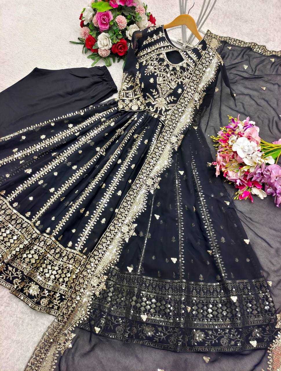 Ynf Faux Georgette KESH506 8028 Gowns Wholesale Fancy Gowns Embroidery Gowns Designer Gowns Manufacturer