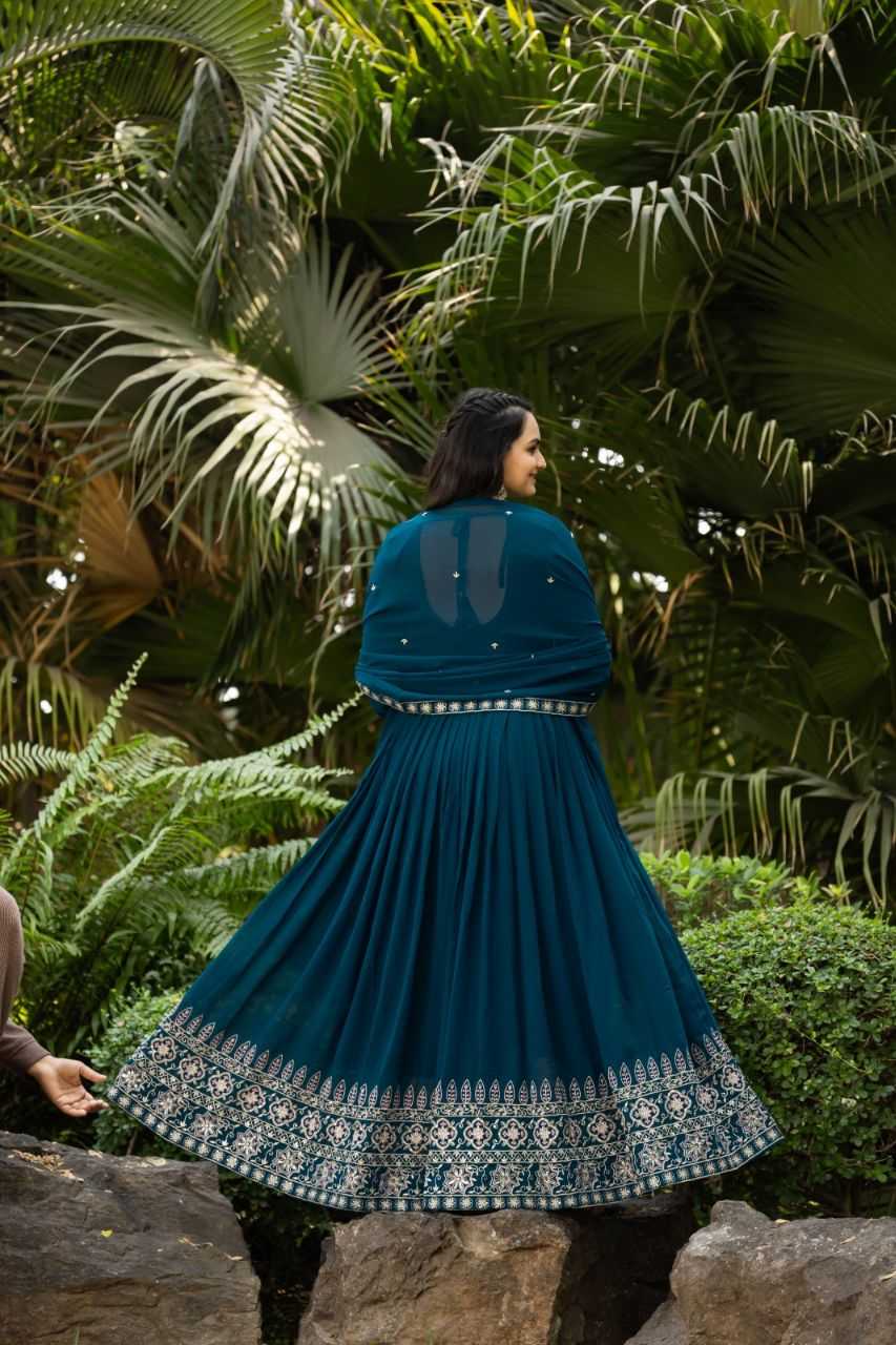 Ynf Faux Georgette KESH507 1023 Gowns Wholesale Embroidery Gowns Sequin Gowns Manufacturer
