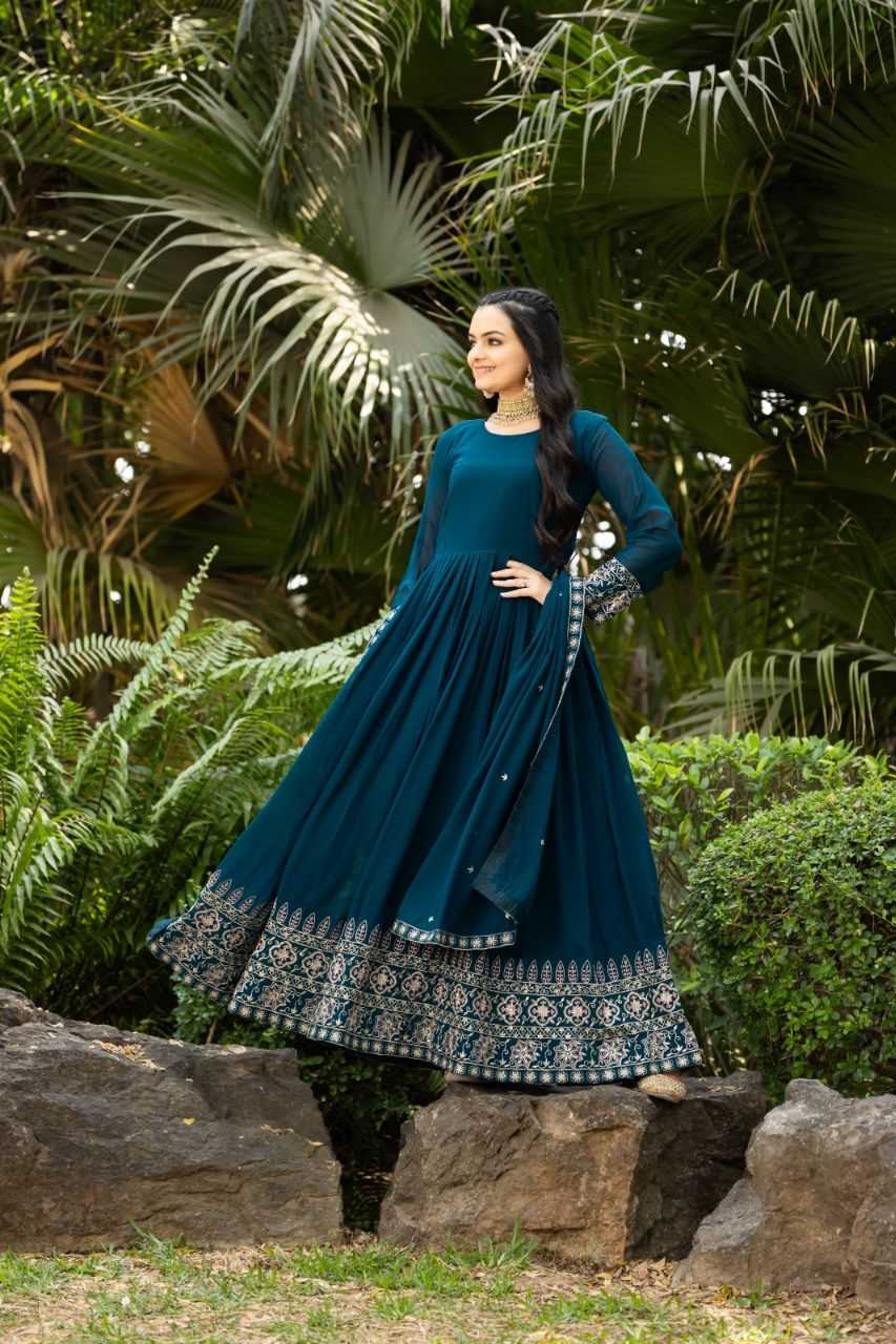 Ynf Faux Georgette KESH507 1023 Gowns Wholesale Embroidery Gowns Sequin Gowns Manufacturer