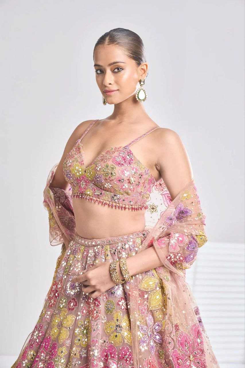 Ynf Faux Georgette KESH508 1077 Lehengas Wholesale Fancy Lehenga Embroidered Lehenga Lehenga For Engagement Thread Work Lehenga Sequins Lehenga Lehenga With Cancan Manufacturer