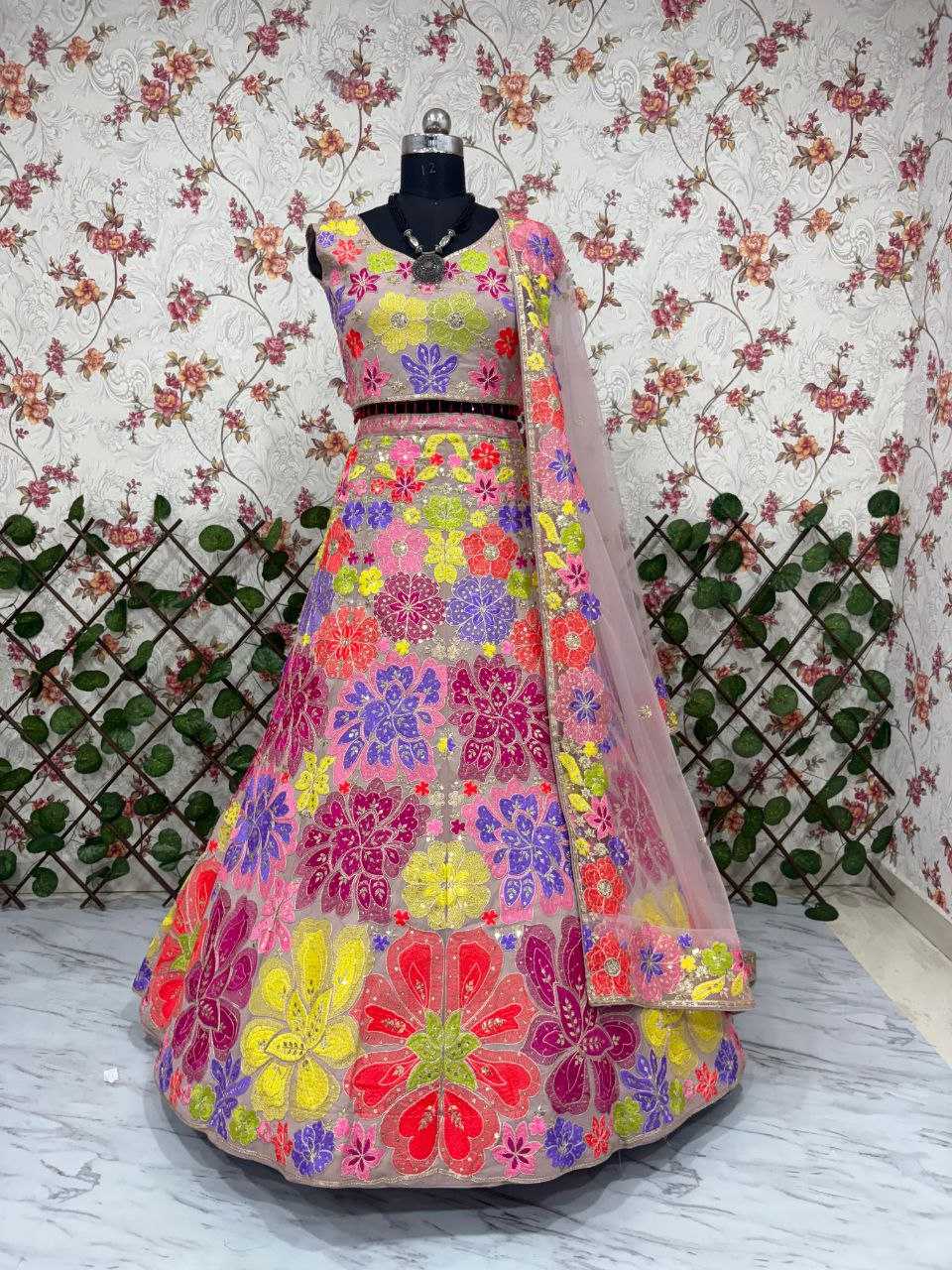 Ynf Faux Georgette KESH508 1077 Lehengas Wholesale Fancy Lehenga Embroidered Lehenga Lehenga For Engagement Thread Work Lehenga Sequins Lehenga Lehenga With Cancan Manufacturer